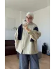 Belted High-Neck Beige Jacket