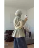 Belted High-Neck Beige Jacket