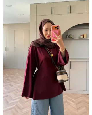 Valley Burgundy Tie-Front Oysh Sweatshirt