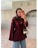 Valley Burgundy Tie-Front Oysh Sweatshirt