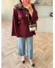Valley Burgundy Tie-Front Oysh Sweatshirt