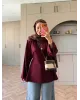 Valley Burgundy Tie-Front Oysh Sweatshirt