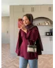 Valley Burgundy Tie-Front Oysh Sweatshirt