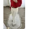 Ecru Cuffed Jeans with Brown Belt