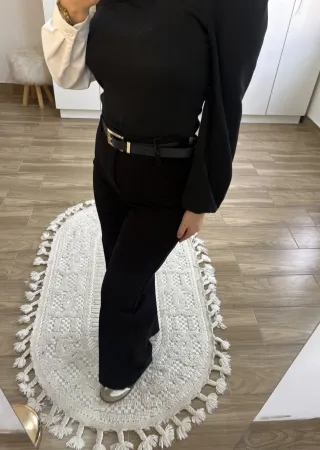 High-Waisted Wide-Leg Jeans with Belt