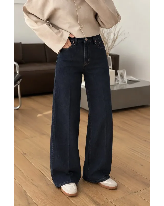Crease-Front Jeans –Deep Navy