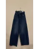 Double-Panel Wide-Leg Jeans – Dark Indigo