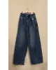 Double-Panel Wide-Leg Jeans – Medium Blue