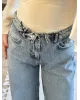 Layered-Waist Design Jeans