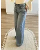 Layered-Waist Design Jeans