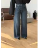 Dark Blue Wide-Leg Jeans