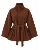 Chocolate Brown Belted Suede Jacket