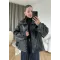 Button-Front Faux Leather Jacket – Black
