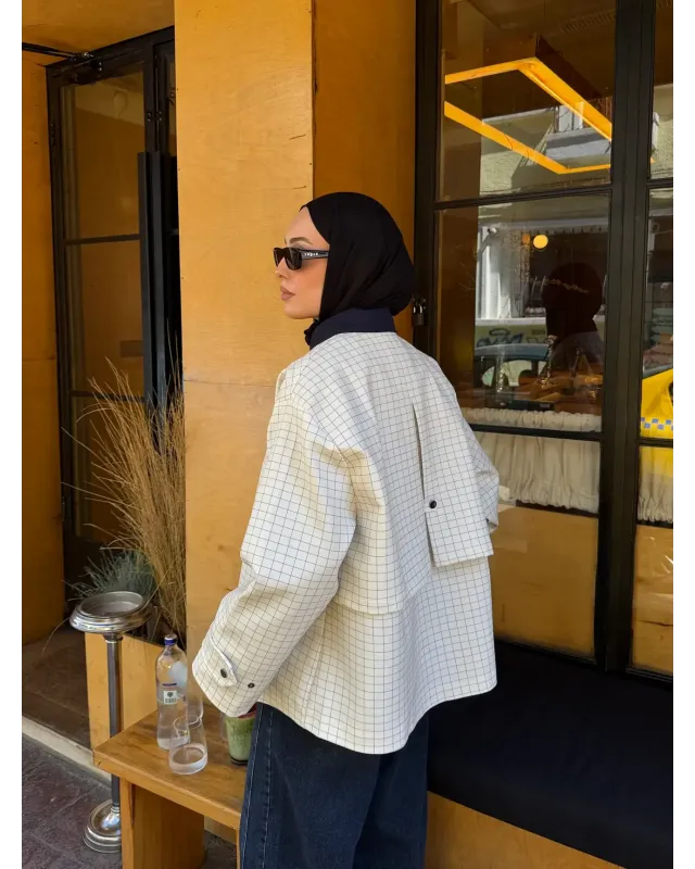 Navy Plaid Jacket