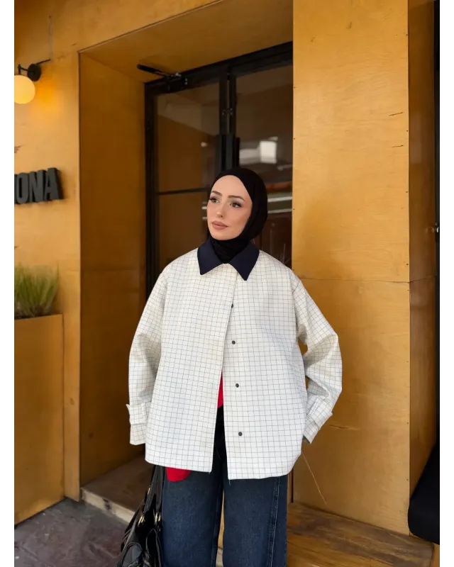 Navy Plaid Jacket