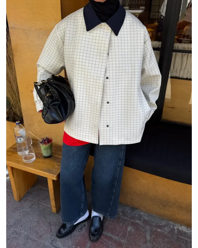 Navy Plaid Jacket