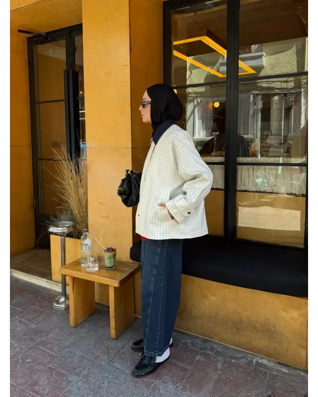 Navy Plaid Jacket