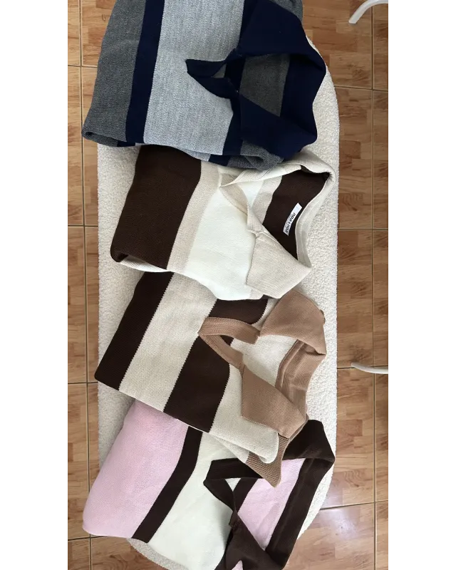 Brown & Cappuccino Striped Knit Sweater