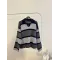 Navy Blue & Grey Striped Knit Sweater