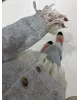 Premium Lace-Hem Cardigan – Light Grey