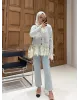 Premium Lace-Hem Cardigan – Light Grey