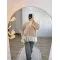 Premium Lace-Hem Cardigan – Taupe