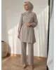 طقم  كريب جورجيت - البيج
