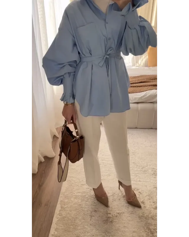 قميص بيبي بلو مع حزام