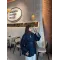 جاكيت جينز مع حزام - جينز الأزرق الغامق