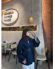 جاكيت جينز مع حزام - جينز الأزرق الغامق
